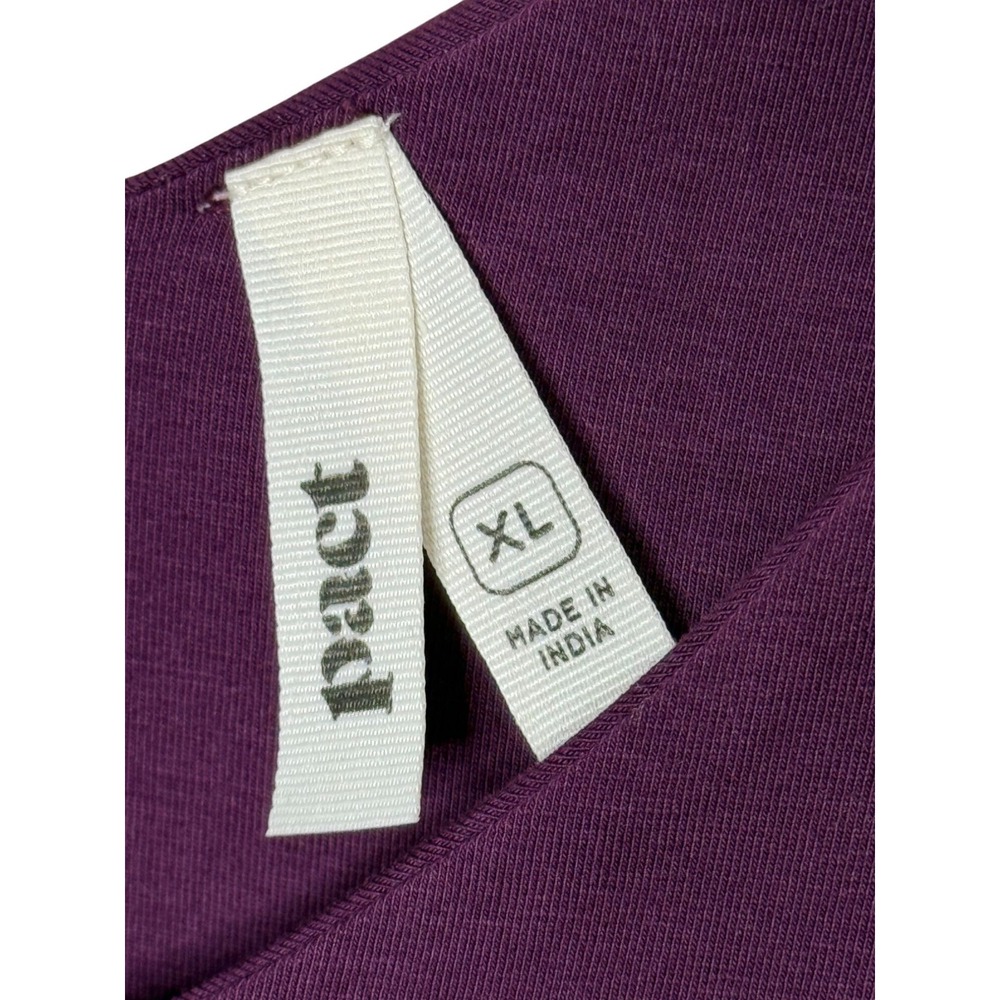 Pact Organic Cotton Fit &Flare Plum Color Midi Dress Pockets Size XL Sustainable - Picture 4 of 8